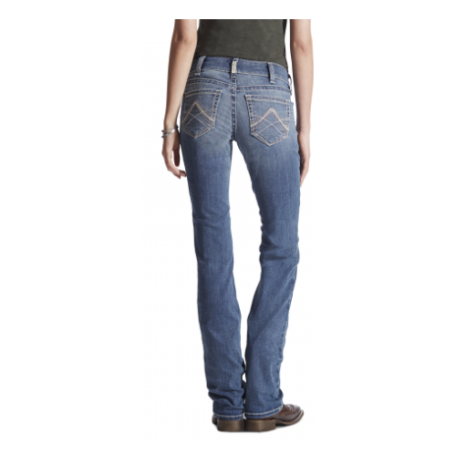 Ariat Womens R E A L Straight Icon Jeans Rainstorm Hewitt And Whitty
