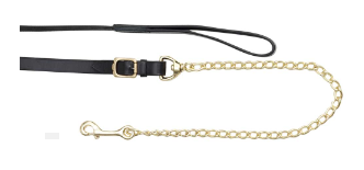 Zilco Leather Lead w 24” Brass Plate Chain - Hewitt and Whitty